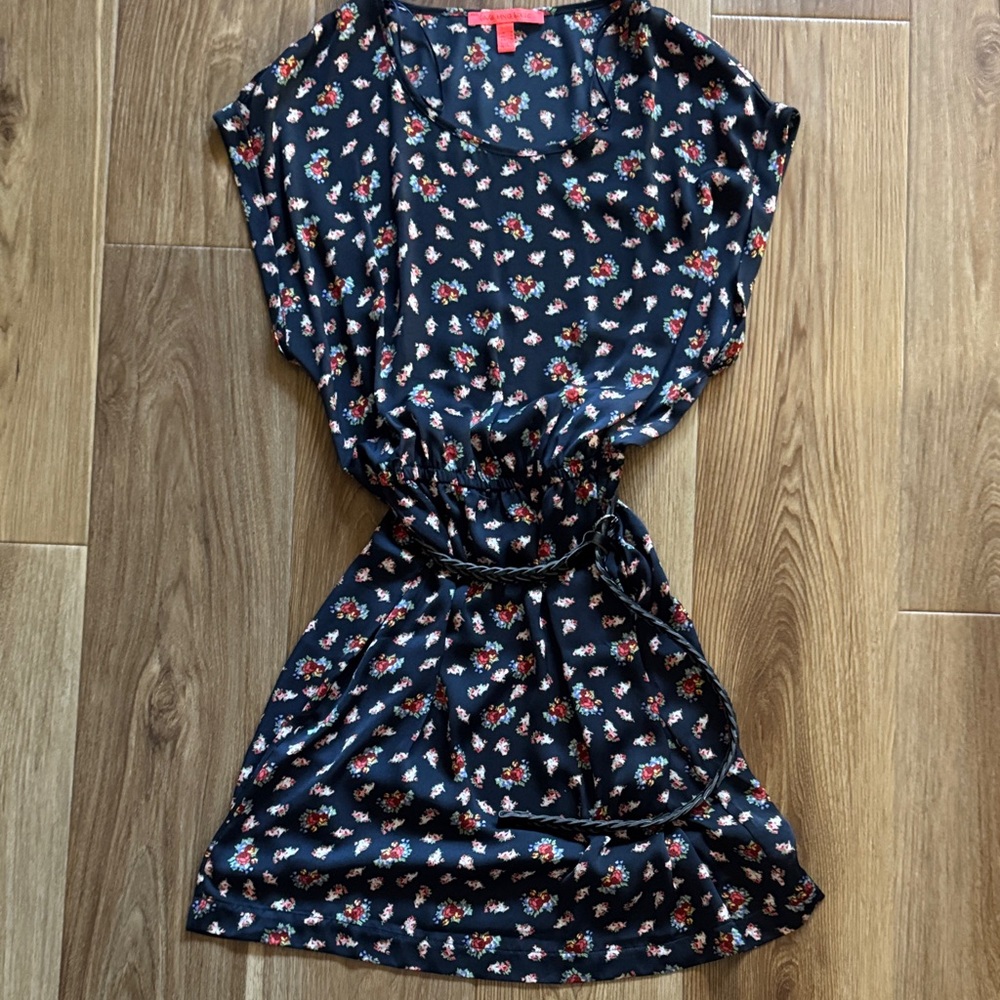 Mango Floral Print Dress with Belt
